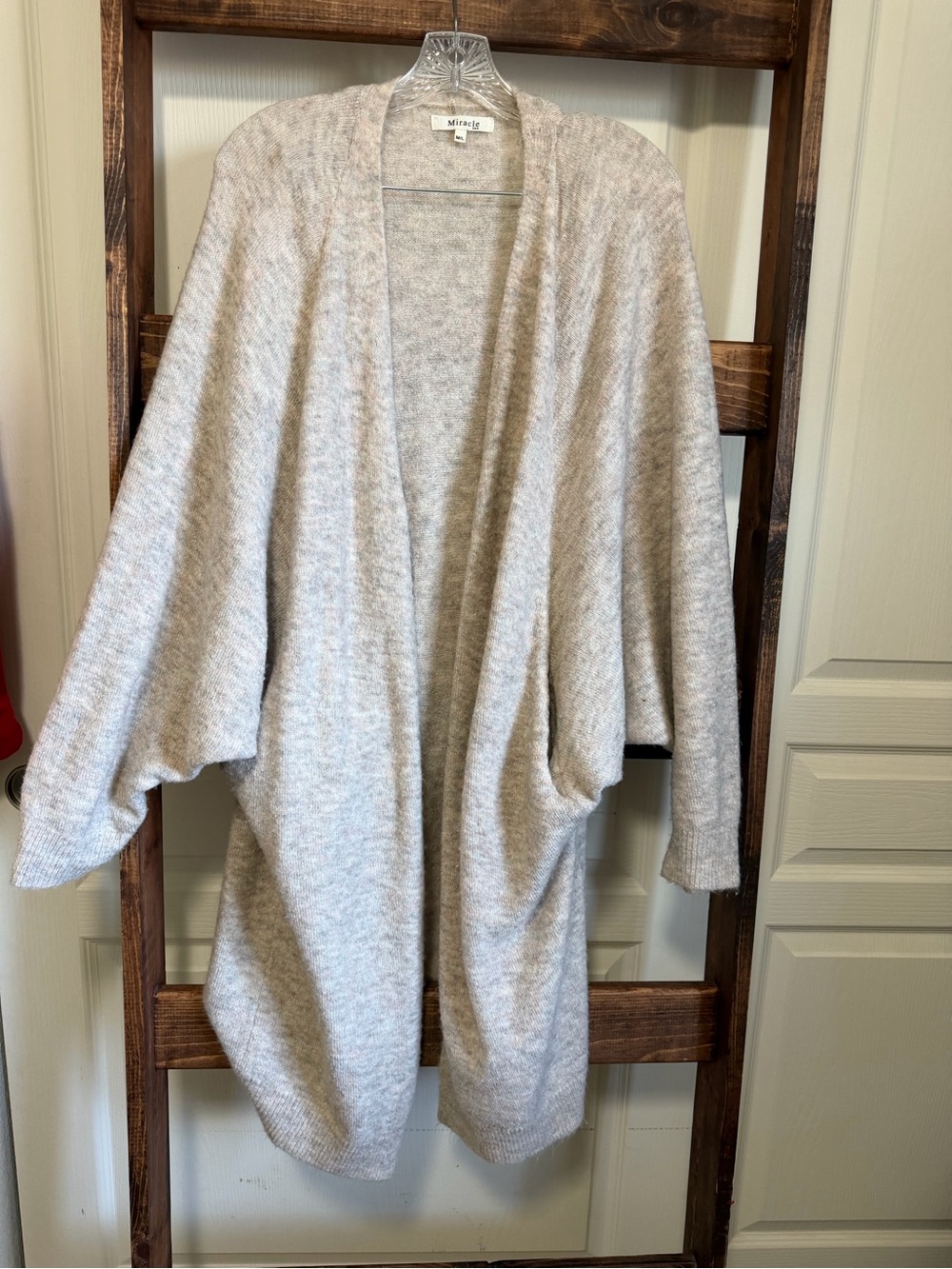 Miracle Open-Front Cream Oversized Knit Cardigan